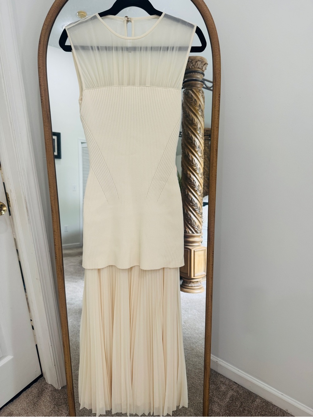 Proenza Schouler Cream Draped Knit Dress - Picture 9 of 13